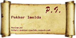 Pekker Imelda névjegykártya